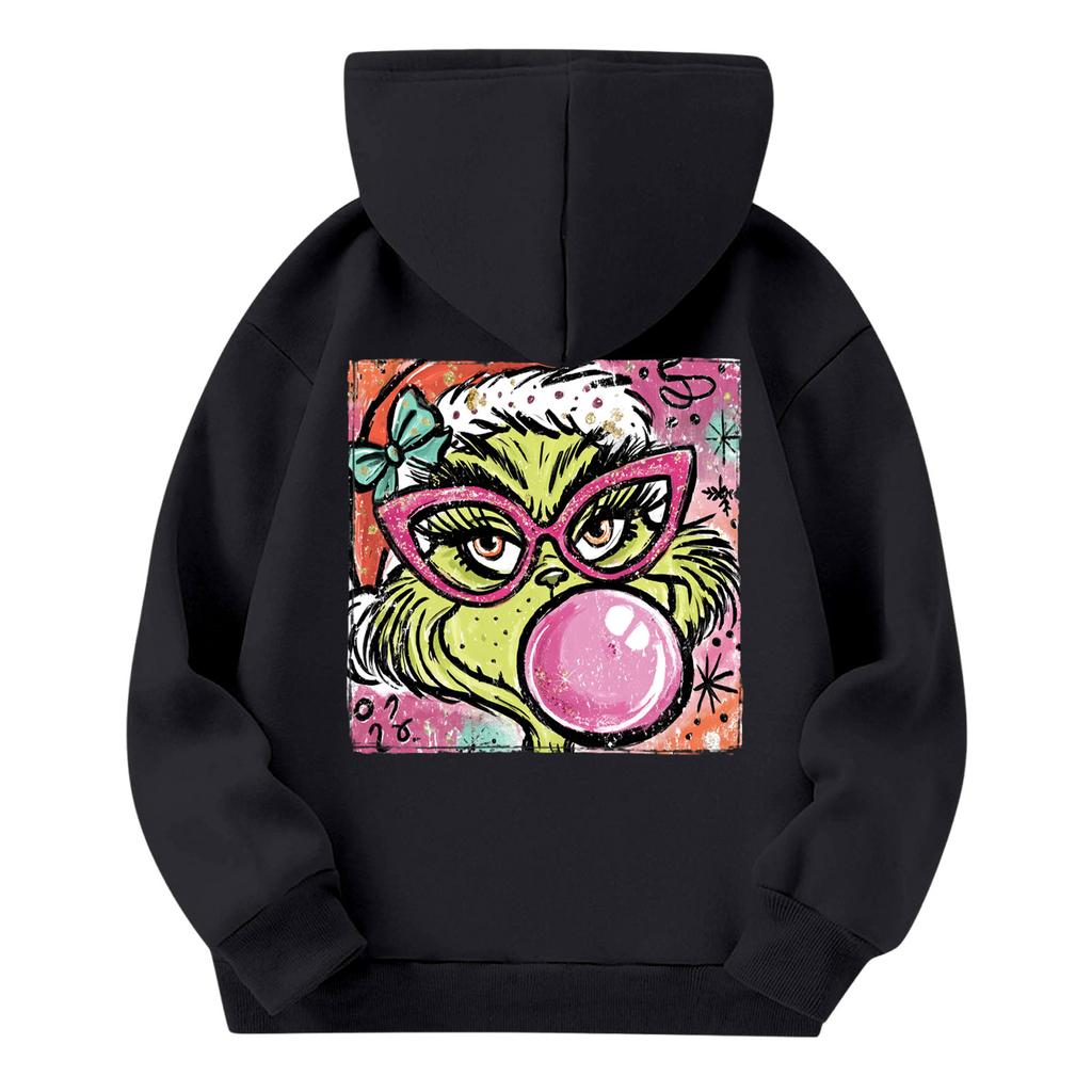 Barne Mote Lett Langermet Genser Med Lommer Trykk Hettegenser