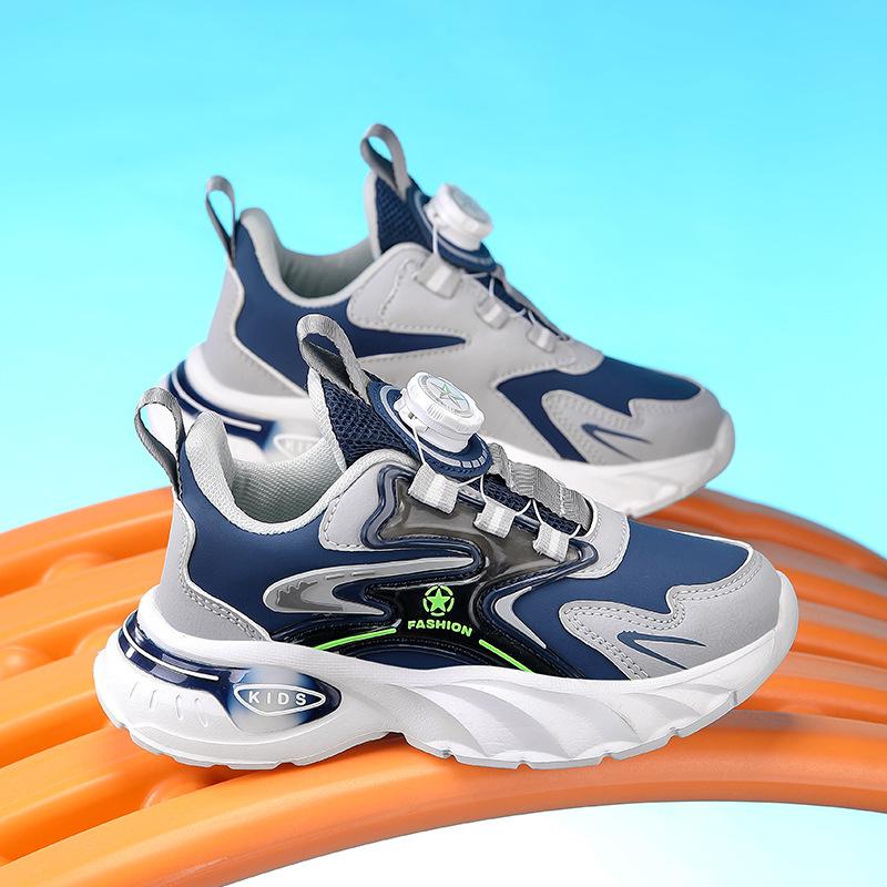 Boys' Shoes Leather Surface Autumn and Winter 2025 New Fashion Middle and Older Children's Soft-soled Non-slip Sneakers Children's Running Shoes Tide