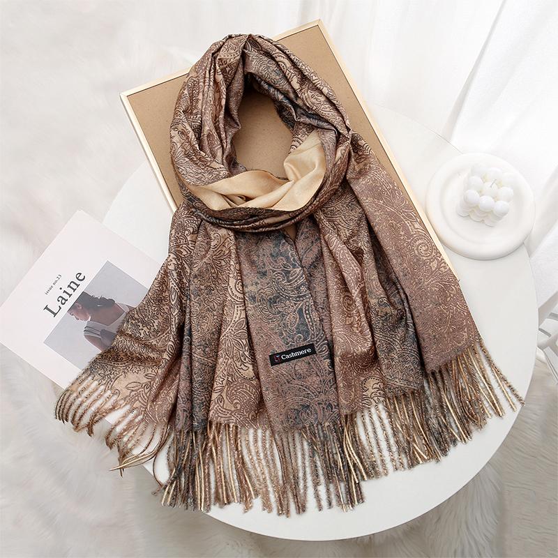 New Ladies Winter Scarf Paisley Printed Cashmere Shawl Scarf Headscarf Shawl and Scarf Women's Echarpe Scarf Luxury Brand