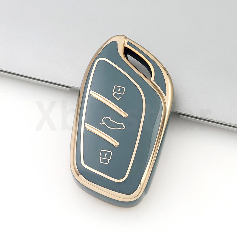 Silver Edge Shell Holder Keyless For Roewe Erx5 Rx5 I6 I5 Rx3 Rx8 For Mg 4 Mg5 Mg6 Mg Zs Ev Hs Ehs Zx Gt Tpu Car Key Case Cover