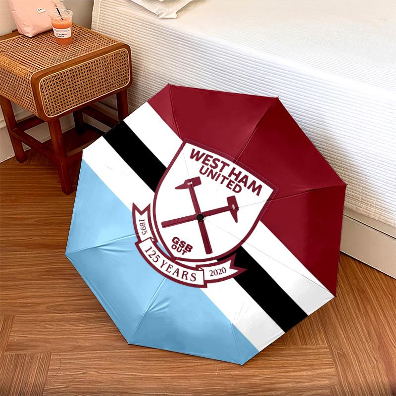 West Ham Unitedpattern, automatic folding umbrella, portable and foldable design, 8 ribs, a Christmas or birthday gift.