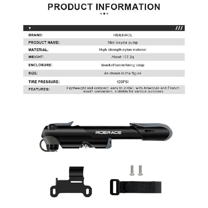Bike Car Scooter Pump Schrader Presta Valve AV FV Portable MTB Road Bicycle Pump Hand Tire Air Inflator