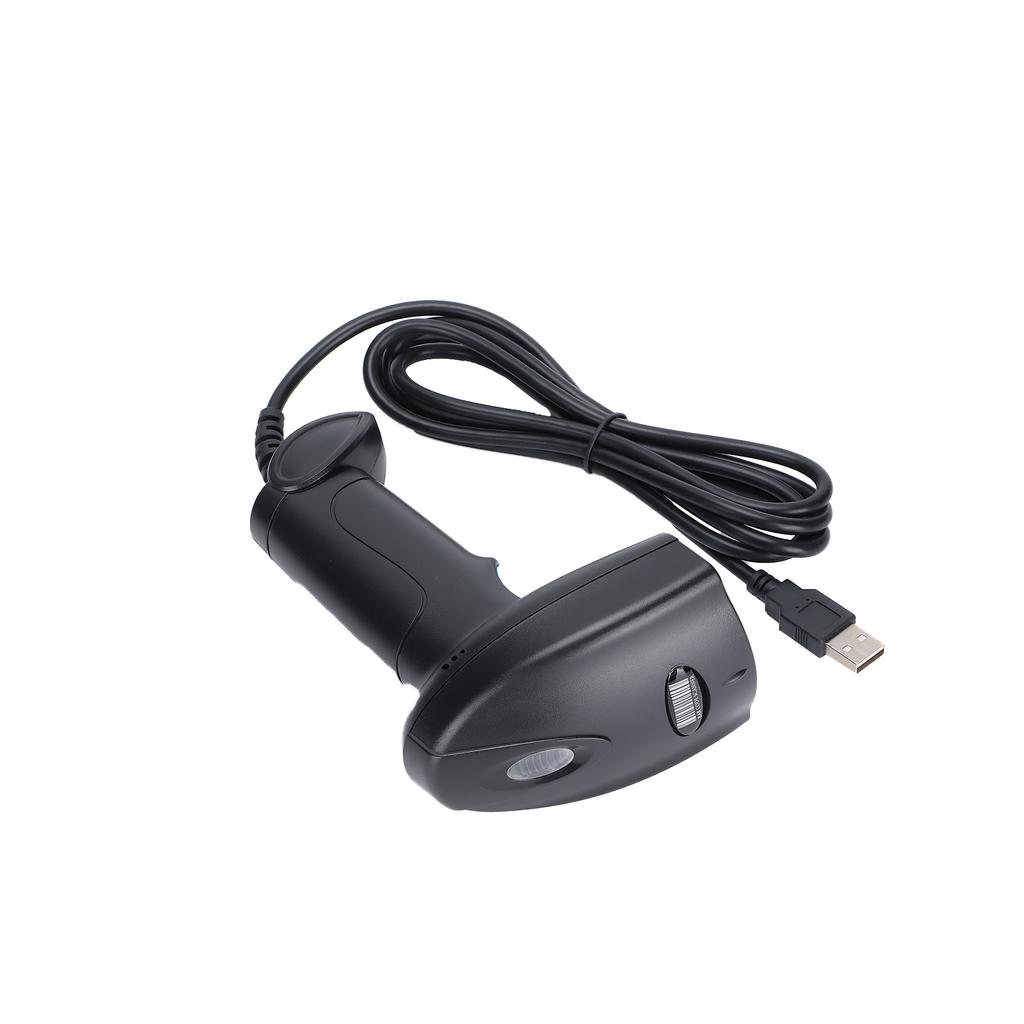 Barcode Scanner Handheld 360 Degrees  Reading Dustproof Waterproof QR Code USB Reader Noir + Orange