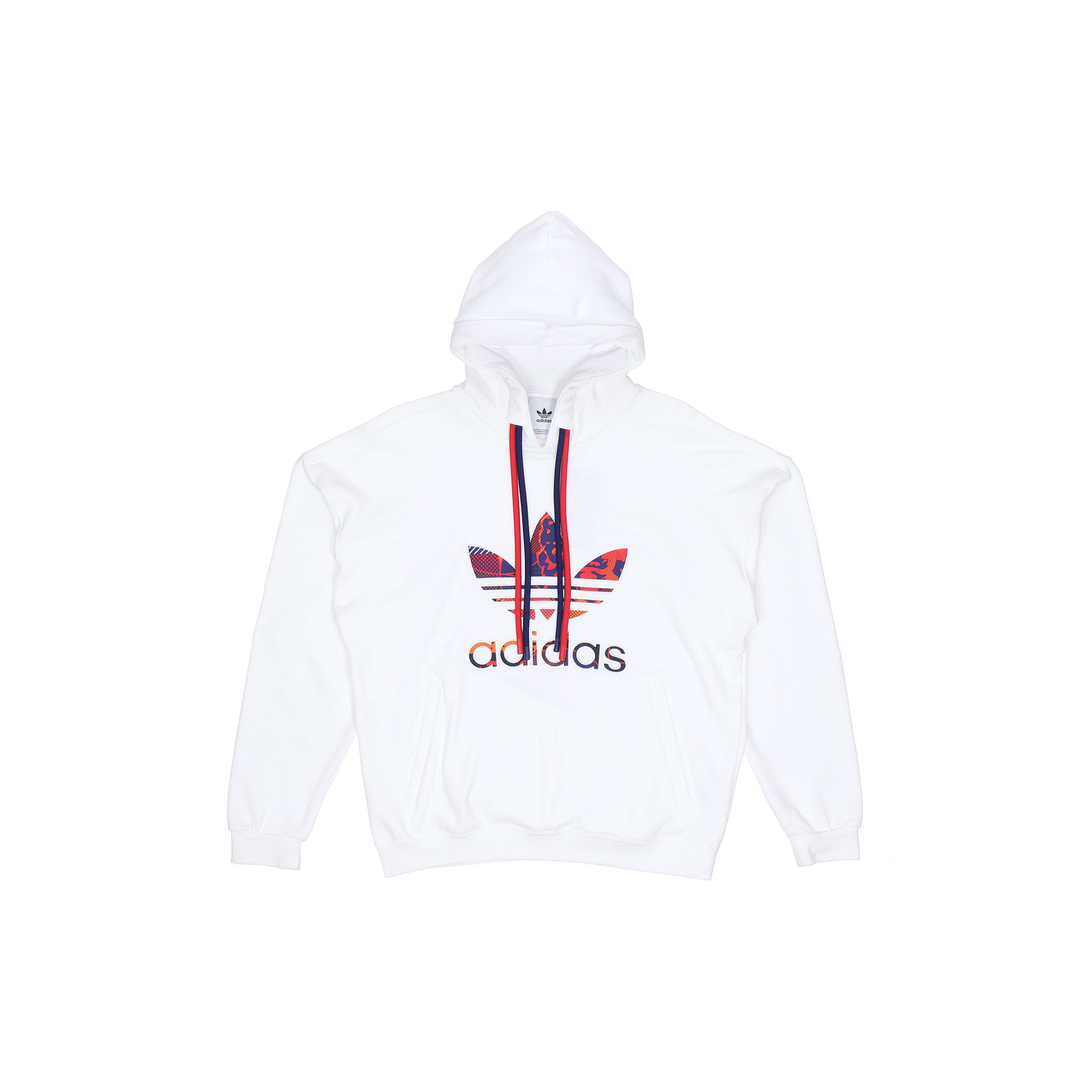 Adidas Originals Trefoil CNY Hoodie, Men Dual Drawstrings White Hoodie H09192 XL