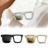 Square Frame Glasses Pin Eyeglasses Holder Brooch Pin, Zinc Alloy Metal Lapel Eyewear Hanger Clothes Decoration Accessories for Men Women Rectangle