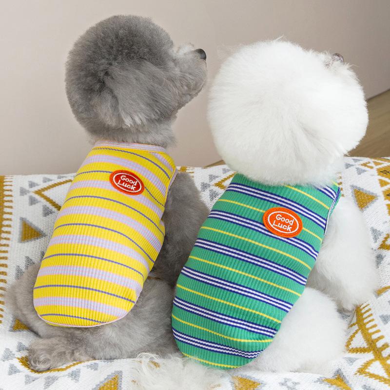 Striped Pet Vest Cat Than Bear Chihuahua Puppy Dog Clothes Spring Autumn Summer Thin