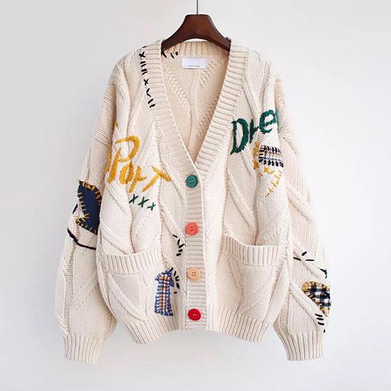 Women's Winter Long Sleeve Warm Sweater Female Large Size Loose Casual Knitted Cardigan Christmas Sweater Coat