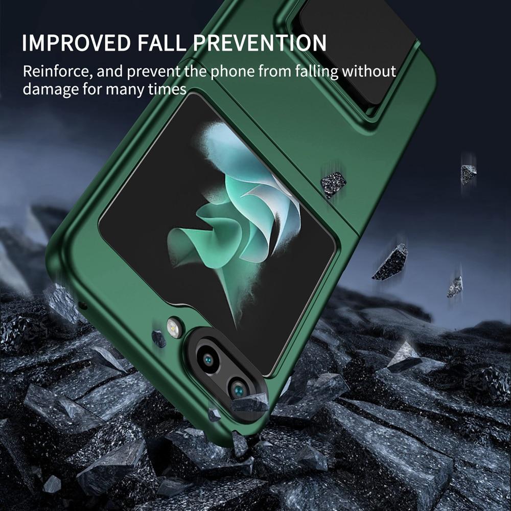 KEYSION Luxury Live Stand Case for Samsung Galaxy Z Flip 5 5G PC Shockproof Phone Back Cover for Samsung Galaxy Z Flip 5 4 3 5G