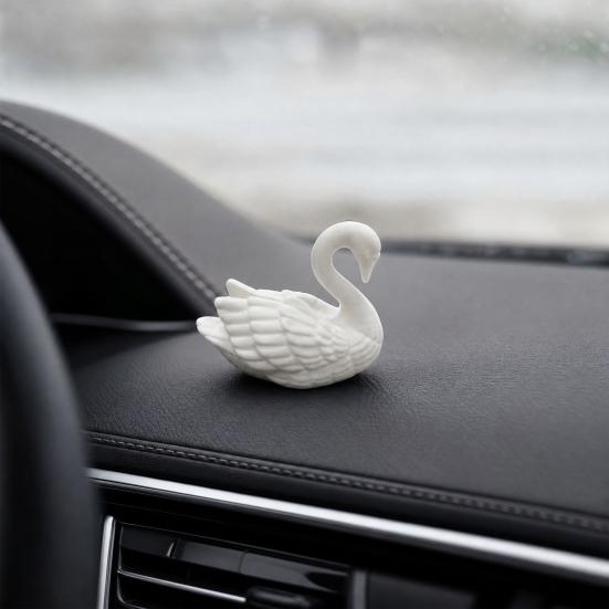 Swan Figurine, 3D Printed White Swan Statue, Modern Minimalist Tabletop Ornament for Living Room, Office, Desk, Shelf Decor
