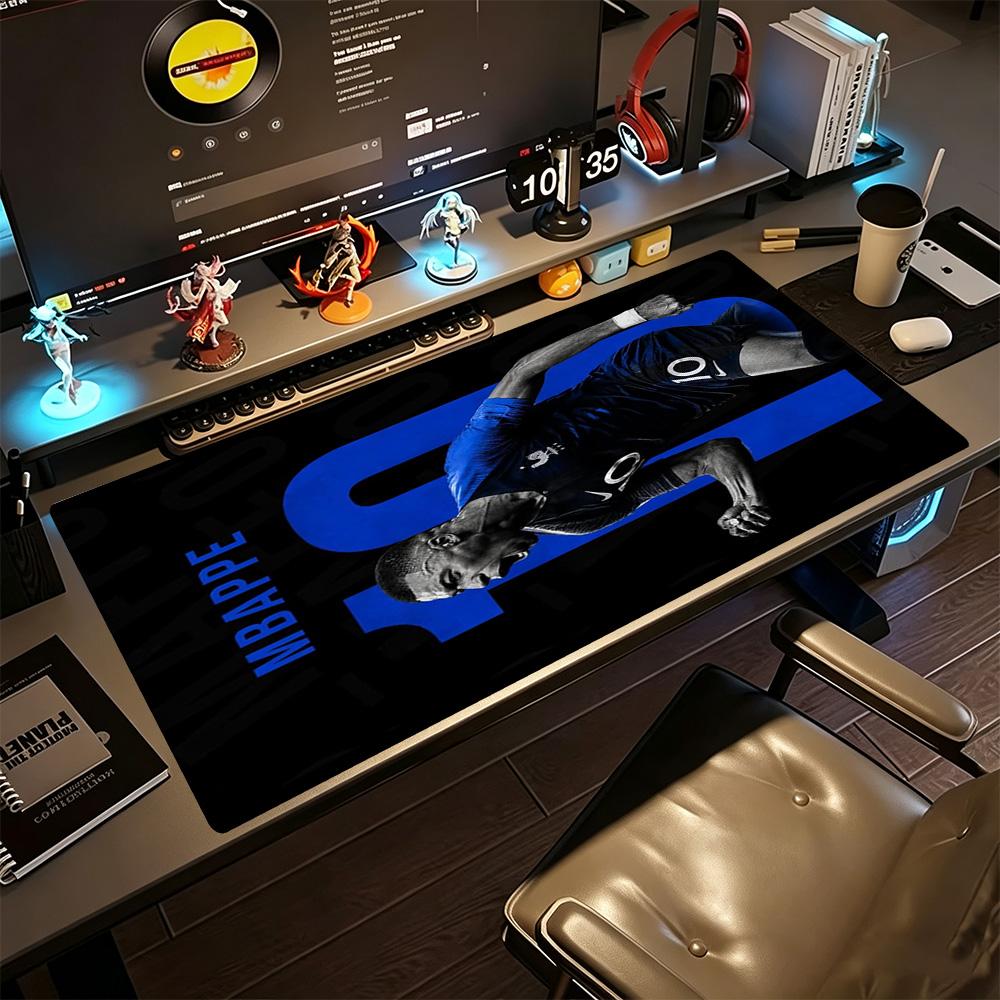 Star Player Kylian Mbappé Large Mouse Pad Office Mouse Mats Computer Desk Keyboard Mat Non-Slip Rubber Base