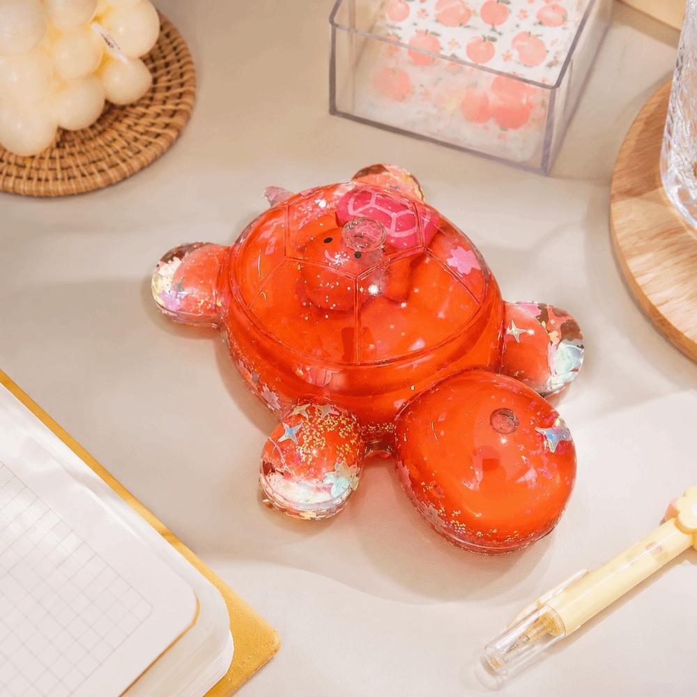 Creative Cartoon Turtle Toy Flash Flowing Sand Miniature Tortoise Statue Tabletop Ornaments