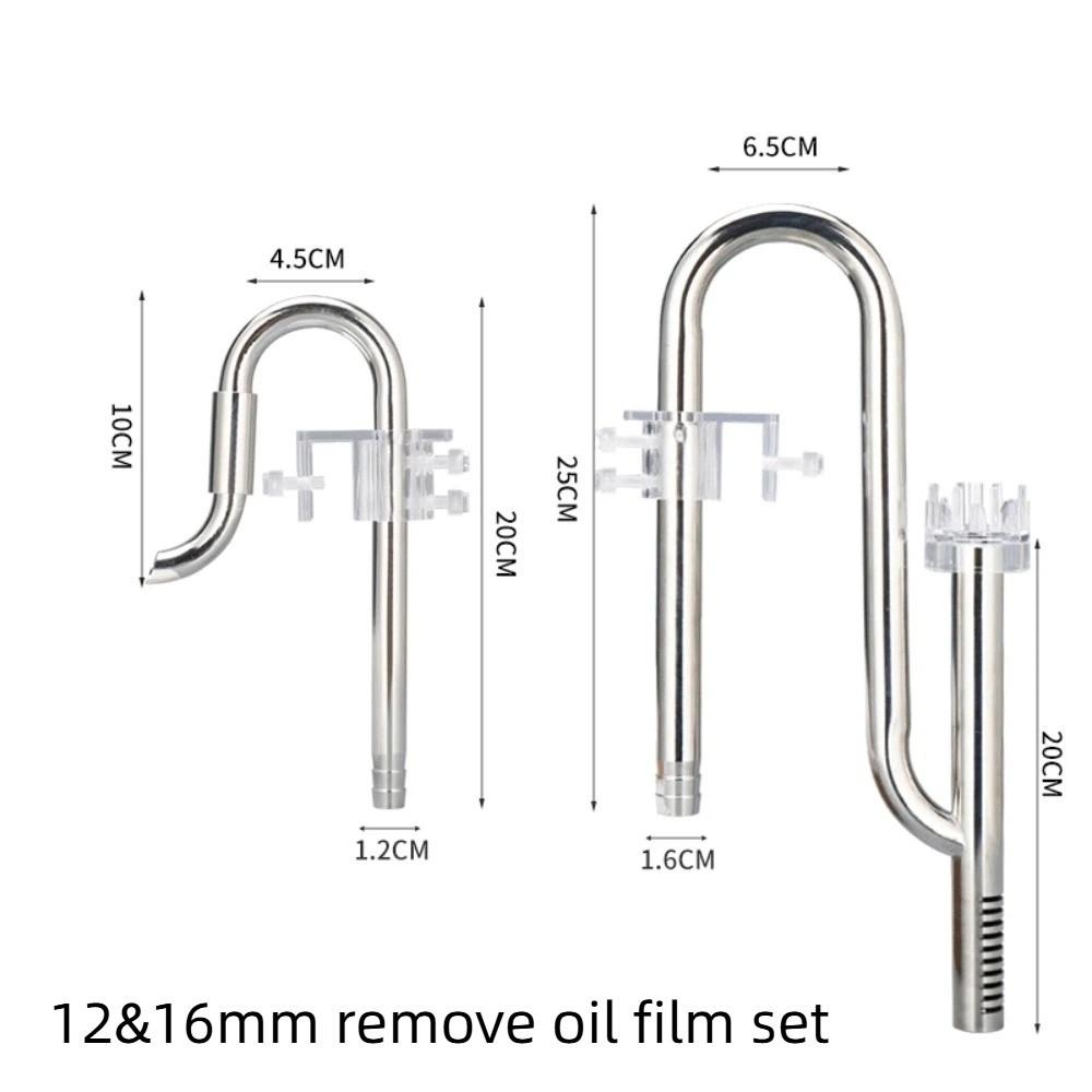 360 Grad Drehung Ölfilm entfernen Rohr Rostfrei Aquarium Einlass- und Auslassfilter