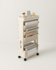 Movable Bookshelf Multipurpose Large Capacity Multilayer 4  Wheels Deskside Bookshelf for O