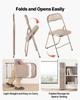 VEVOR Lot de 4 chaises pliantes, Chaises pliantes en cuir avec cadre métallique robuste et coussin rembourré, Chaises de table de jeu pliantes portables