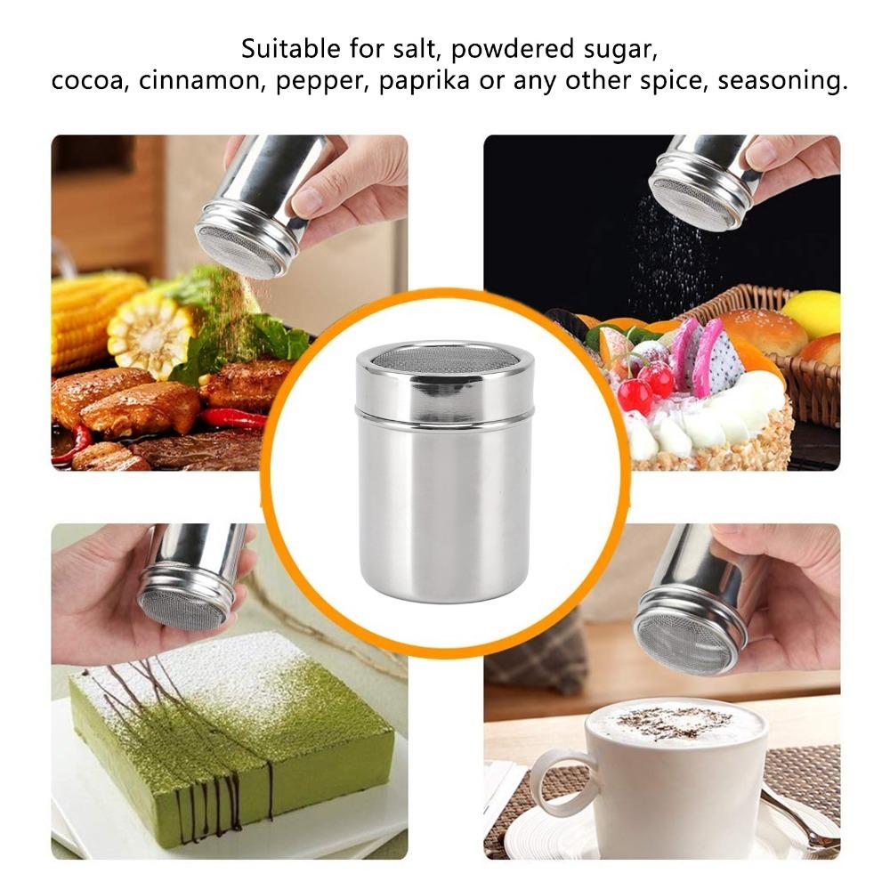 Stainless Steel Powder Sugar Shaker Rustproof Seasoning Shaker Dredge  For Baking