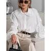 French-Style Lace Lantern Sleeve Loose Long-Sleeve Shirt For Women Spring Autumn Fashion New 100% Cotton Girls Top
