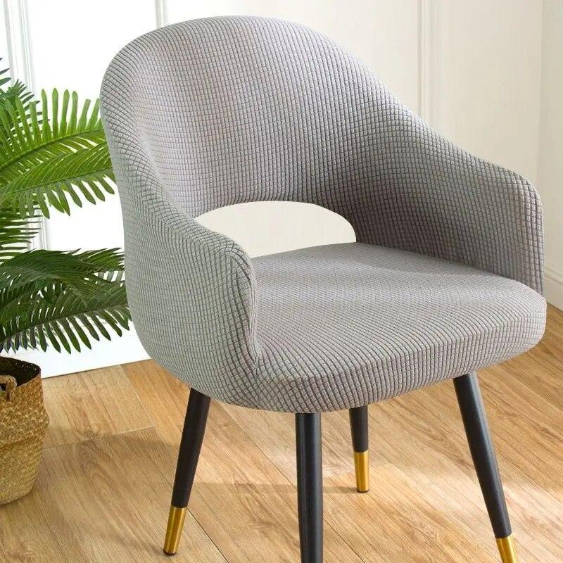 

Скандинавский изогнутый чехол на стул, встроенный чехол на обеденный стул с полукругом, полное покрытие, универсальное украшение для всех сезонов 1pcs