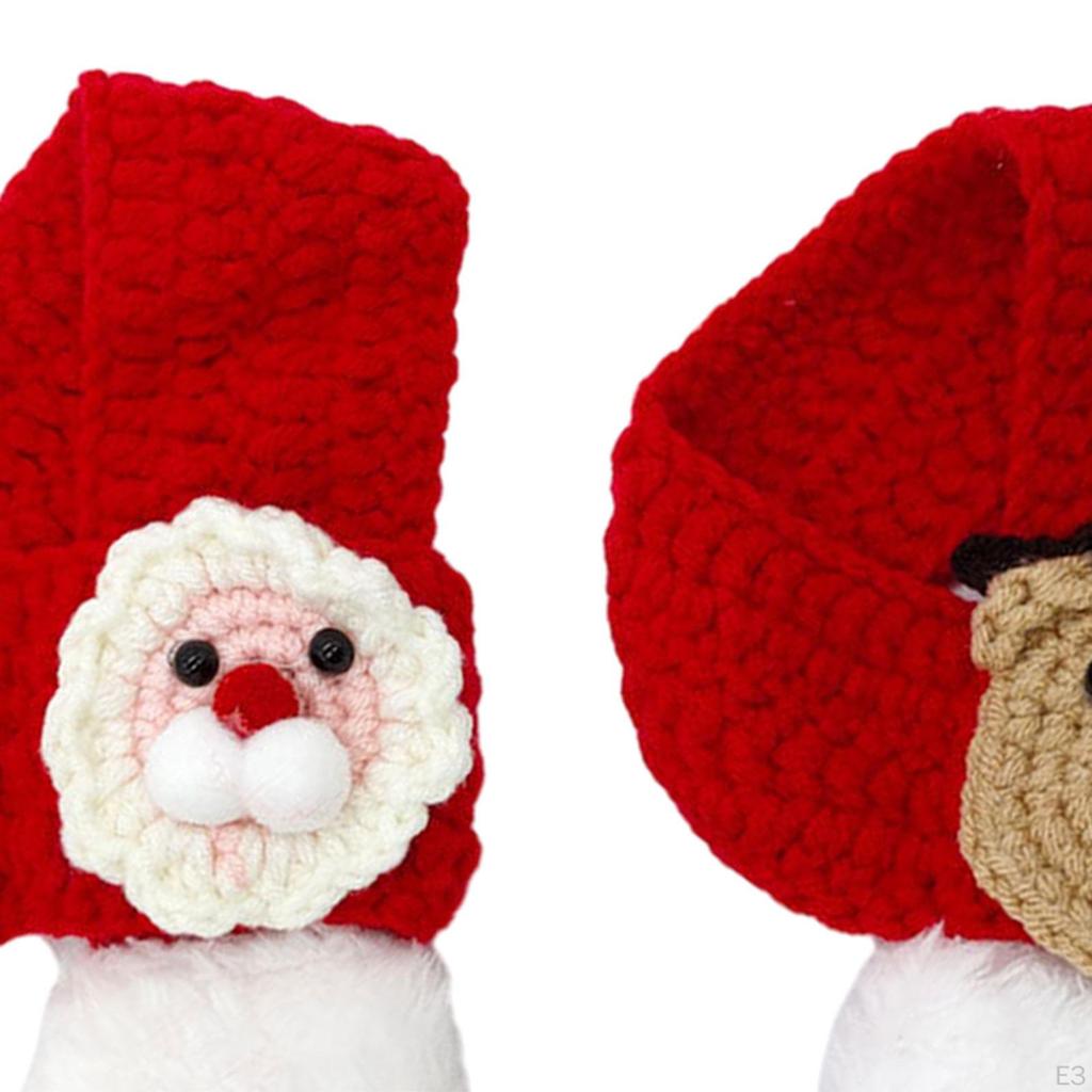 Christmas Knitted Pet Scarf Cats Collar Costume Red Neckwear Accessory