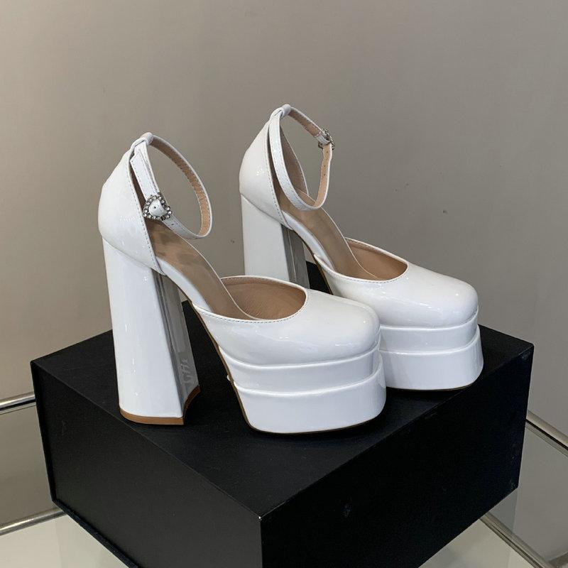 

Модные босоножки на высоком каблуке 12 см, водонепроницаемая платформа, толстая подошва, толстый каблук, ненавижу небесно-высокие, обувь для подиума, женская обувь, шелковая свадебная обувь, Бог 42 белый