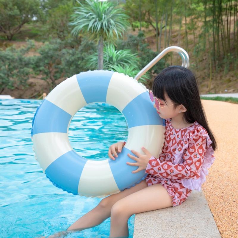 75/85cm Retro Float Easy Inflatable Swimming Pool Ring with Handle for Child 4+