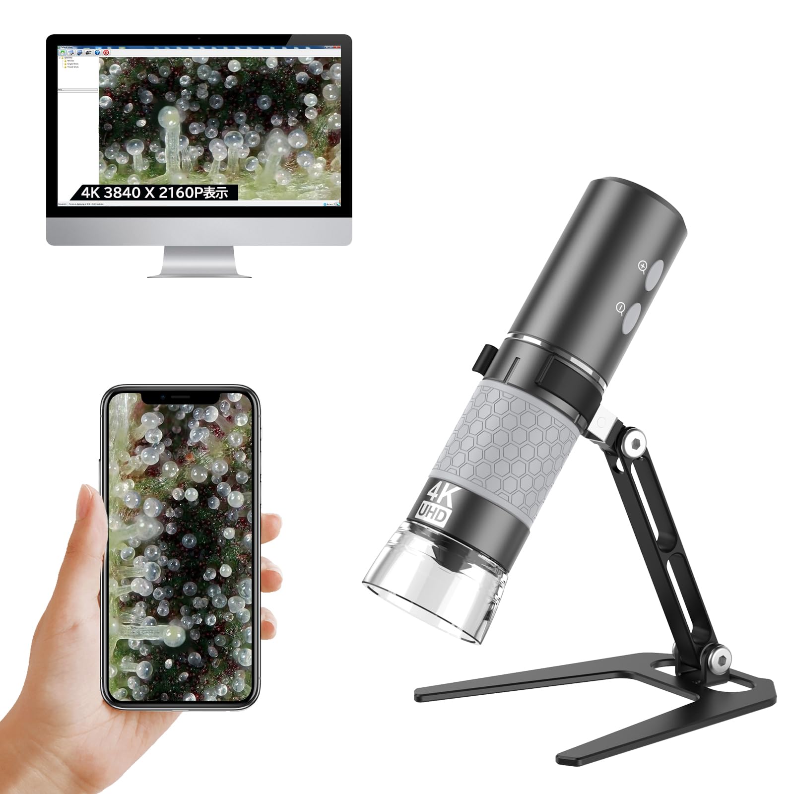 

Ninyoon USB Microscope, 4K WiFi Microscope with Improved Stand, Compatible with iPhone, Android, and PC, 50-1000X USB Digital Microscope with