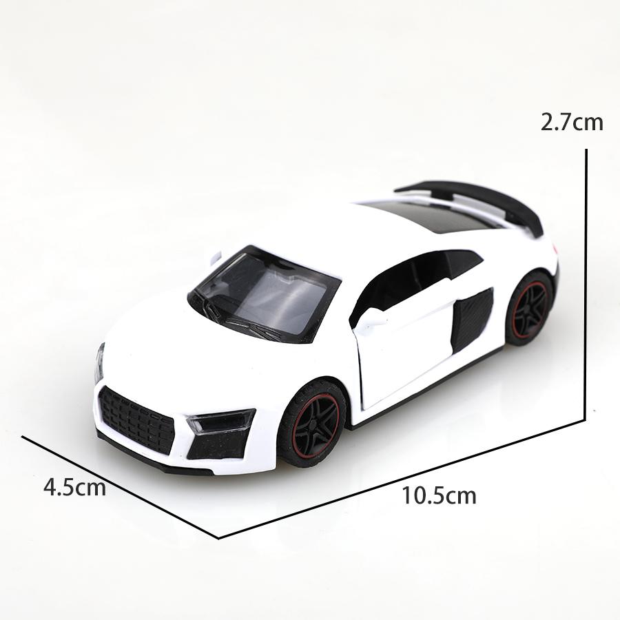 (Eingetütet)1:43 R8 Rennwagen, Legierungsmodellauto, Simuliertes Fahrzeug, Kinderlegierungsauto, Jungen-Spielzeugmodell, Autodekorationen gray