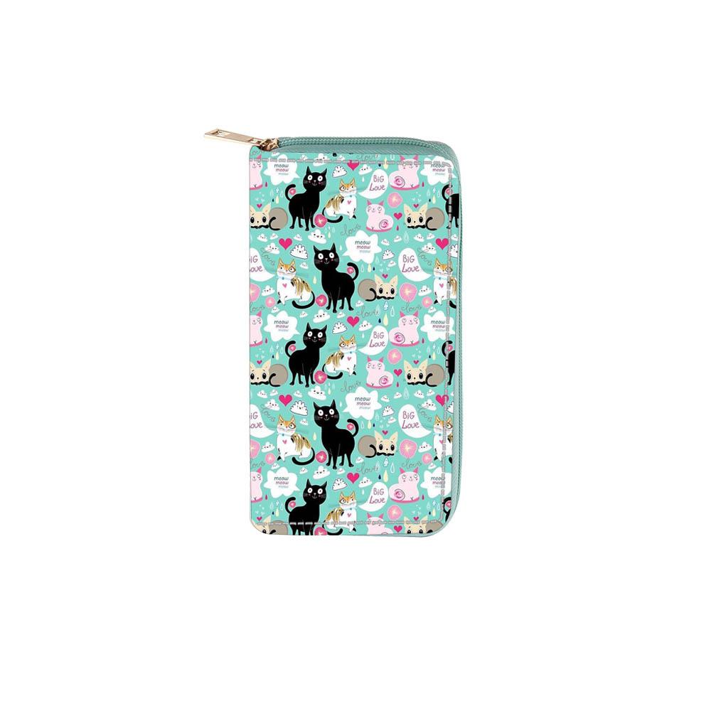 

Kitten long zipper wallet cat card bag