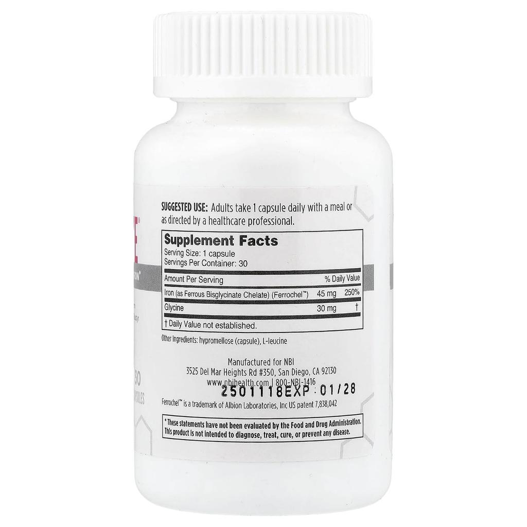 NBI, Ferrosolve®, High Potency, 30 Capsules
