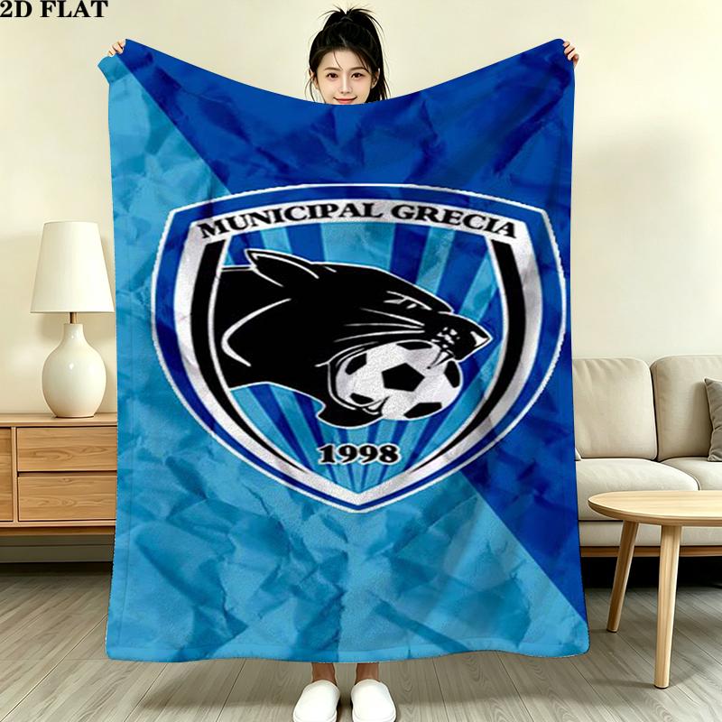 Municipal Grecia Print Flannel Blanket High Quality Warm Comfortable Cover for All Seasons Perfect for Gifts Home Decor
