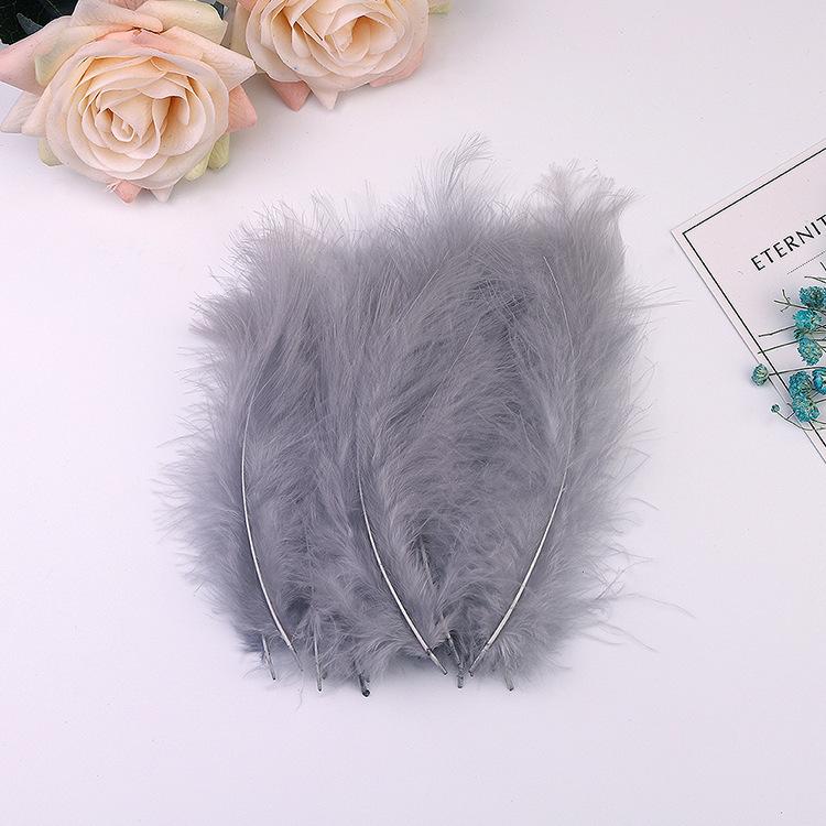 50Pcs Cross-Border Turkey Hairy Tail Plush Feather Colored Feather Dream Catcher Feather Light Bobo Ball Feather