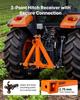 3 Point Trailer Hitch with 50.8mm Receiver, 3 Pt Quick Hitch with 3 Trailer Balls, Tractor Tow Drawbar Adapter for Category 1, Kubota, Mahindra, Ford,