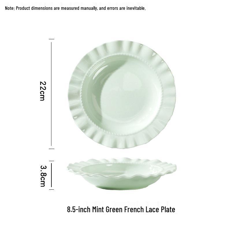 Set of 2 Creative 8-inch French Lace Plates - Classic Cream Soup Dish, 2025 Design