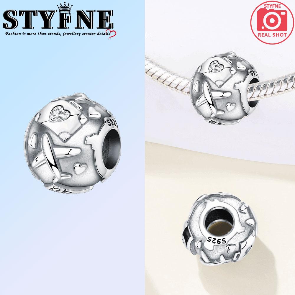 Copper Golden Hollowed-Inlaid Stone Stars And Moon Charms Beads Pendant For Original Bracelet Woman Girl Jewelry