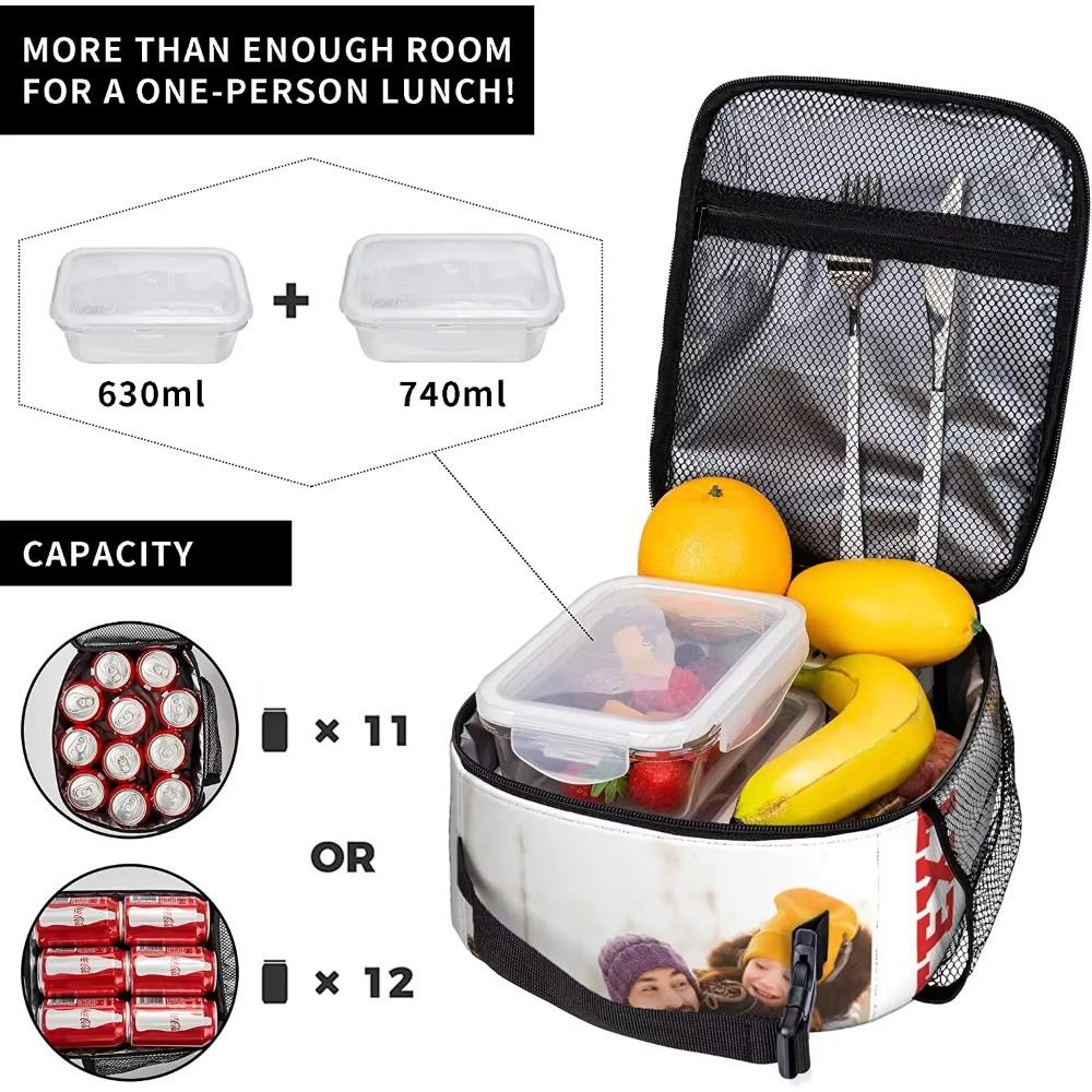 Custom Lunch Bag Personalized Lunch Box with Photo Text Insulated Tote Bag for Family Friends School Office Picnic