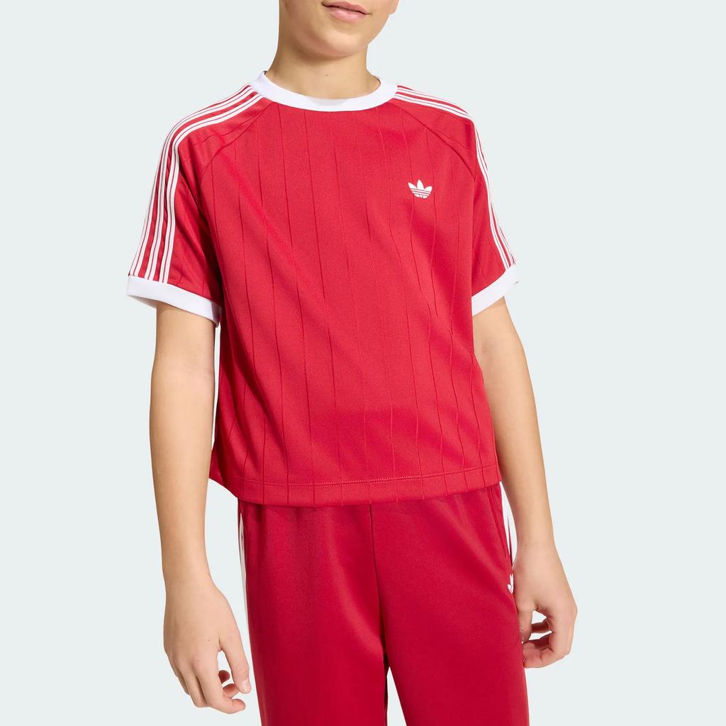 adidas Originals Loose Pinstripe Short Sleeve Knit T-Shirt Kids Tops KR6543