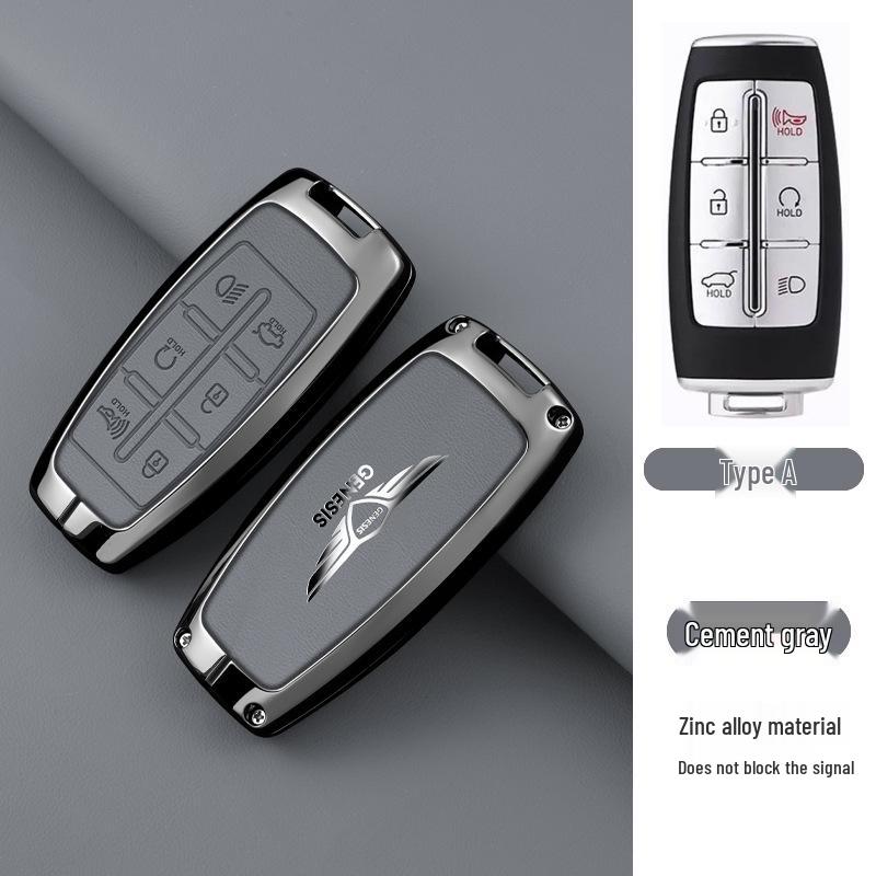 

Чехол для ключа Genesis для GV70, G80, GV80, G90 - Металлическая защитная оболочка с кнопкой-защелкой