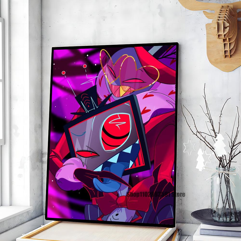 1pc  H-Hazbin Cartoon Hotel Poster Paper Print Home Bedroom Entrance Bar Cafe Art Painting Decoration
