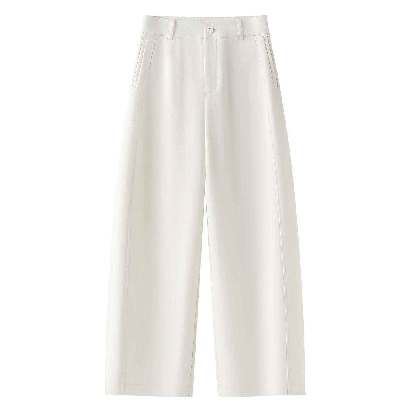 

Women s High Waist Milk White Loose Banana Pants - Spring/Autumn 2026 Petite Casual Slimming Style 2XL молочный белый