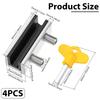 4 Sets Window Lock Sliding Security Window Lock with Key Adjustable Window Locks Security Window Stoppers For Vertical  Horizont