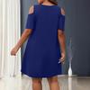 Women's Plus Size Casual Loose Fit Round Neck Short Sleeve Off-the Shoulder Dress