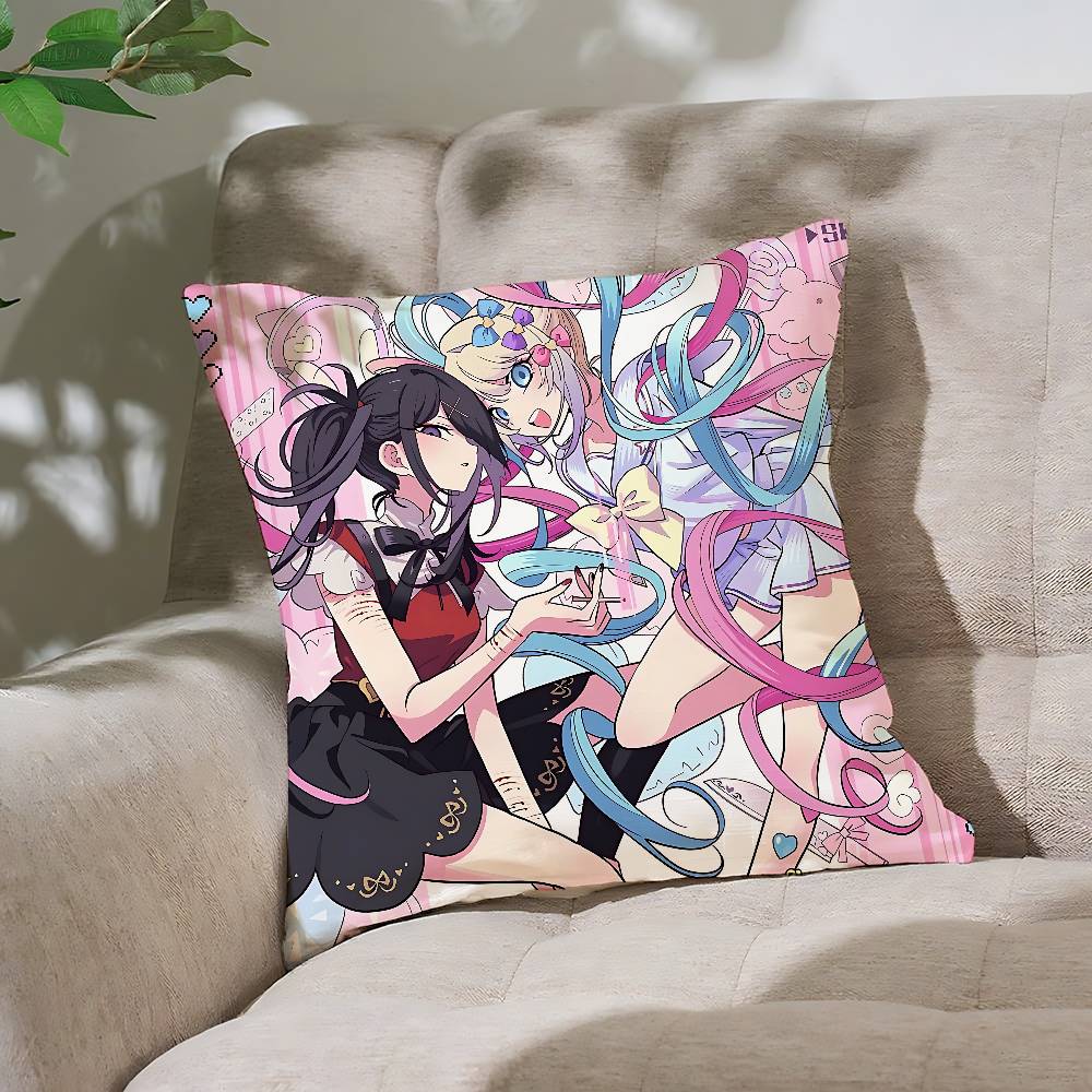 N-Needy Girl O-Overdose Pillow Case Cushion Cover Soft Cute Throw Pillow Case For Car Sofa Pillowcase Polyester With Zipper