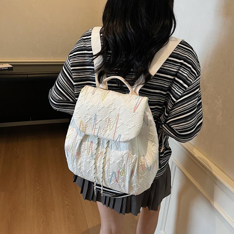 Women's Lightweight Sports Backpack Colorful Embroidered Backpack