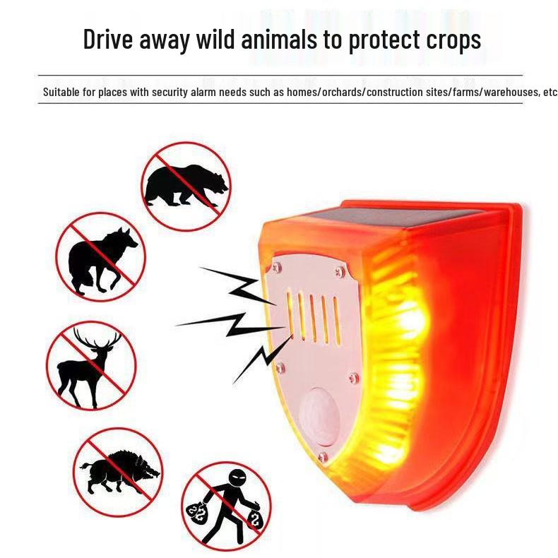 Solar Animal Repeller: Outdoor Motion-Activated Sound & Light Alarm for Wild Boars & Anti-Theft