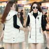 Autumn and winter new women's cotton vest medium and long large size slim-fit hooded sleeveless down cotton vest