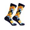 Colorful Puzzle Piece Print Men Crew Socks Funny Casual Daily Wear Socks Novelty Fashion Gift for Him Business Work Blue Red