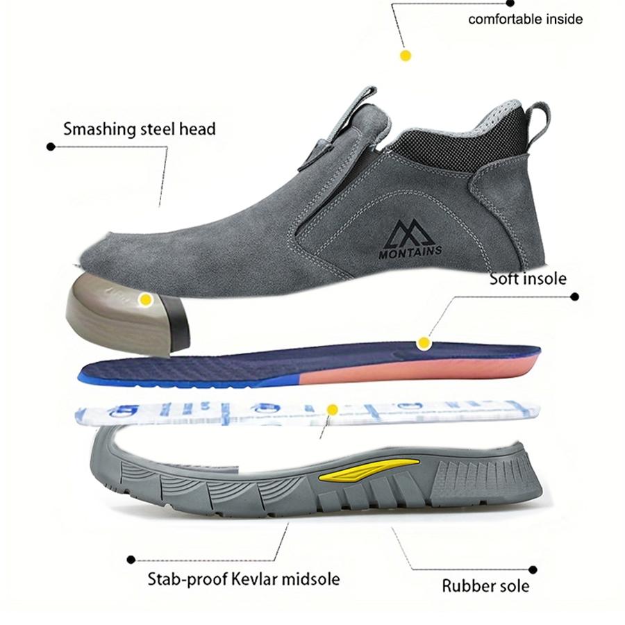 Indestructible Safety Shoes For Man Welding Work Boots for Men Non Slip Steel Toe Shoes Anti-smash Stab-resistant Safety Shoes
