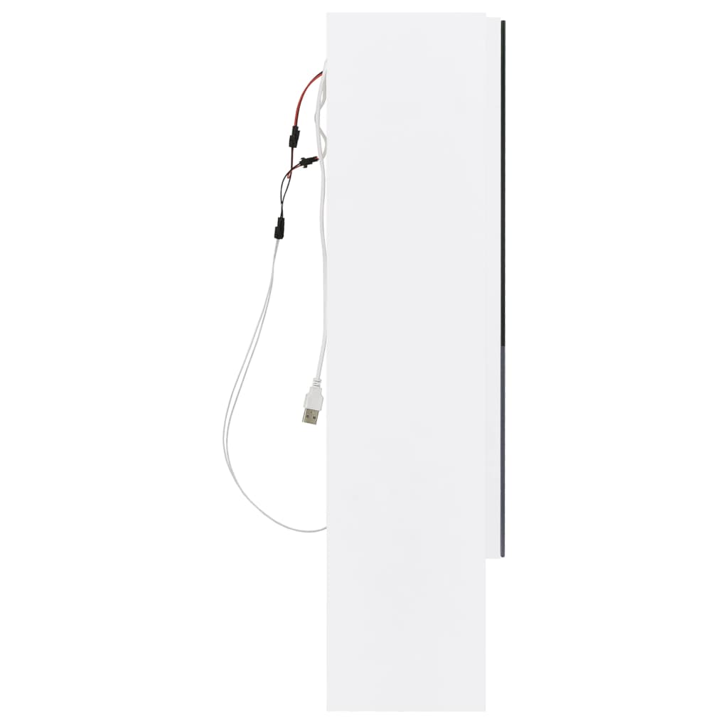 LED Bathroom Mirror Cabinet White 80 X 15 X 60 Cm MDF