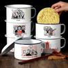 Retro Enamel Instant Noodle Bowl with Lid