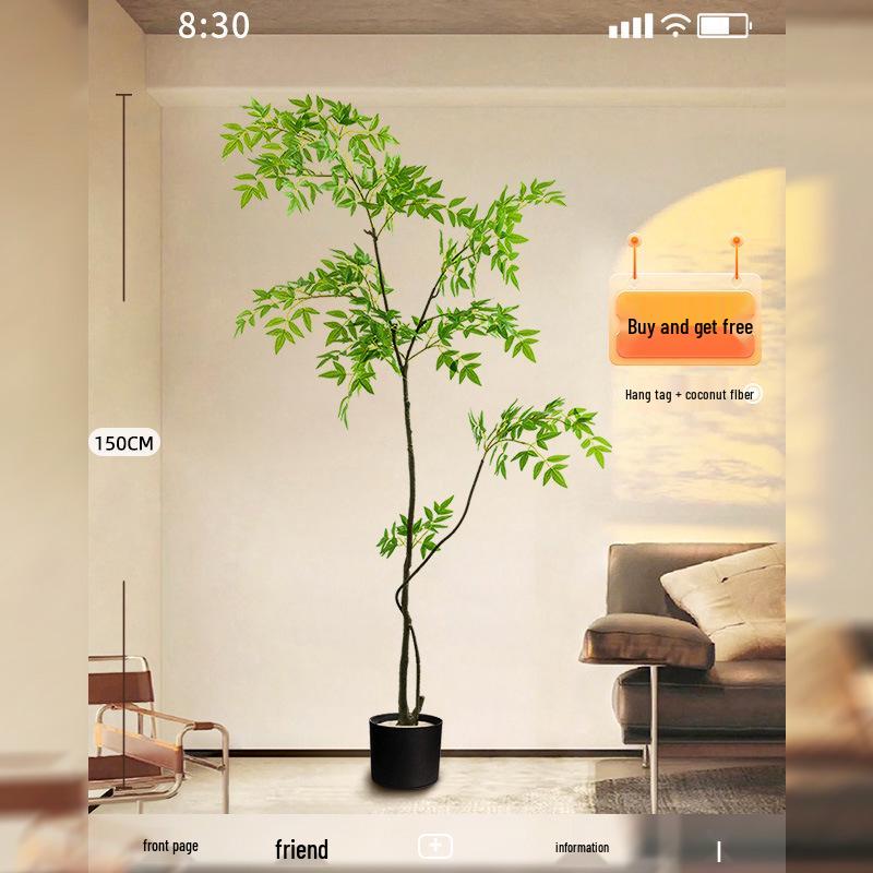 Nandina Luxury Artificial Tree - Indoor Floor Decoration & Bionic Green Plant Potted Ornament