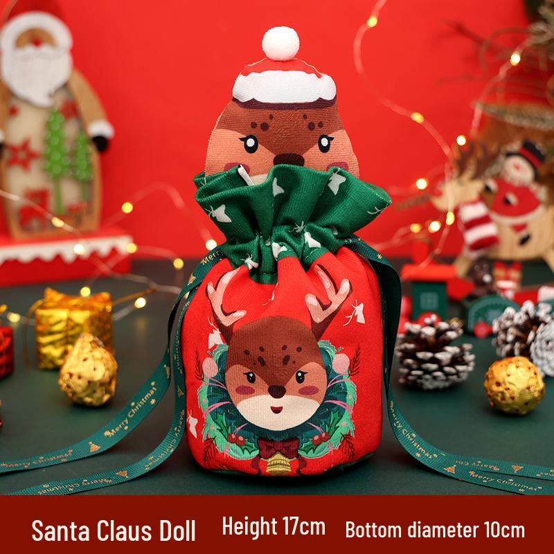 Internationale Weihnachts-Jutesack-Geschenktüten-Ornamente: Zeichentrick-Apfel- und Süßigkeitstüten für den Kindergarten